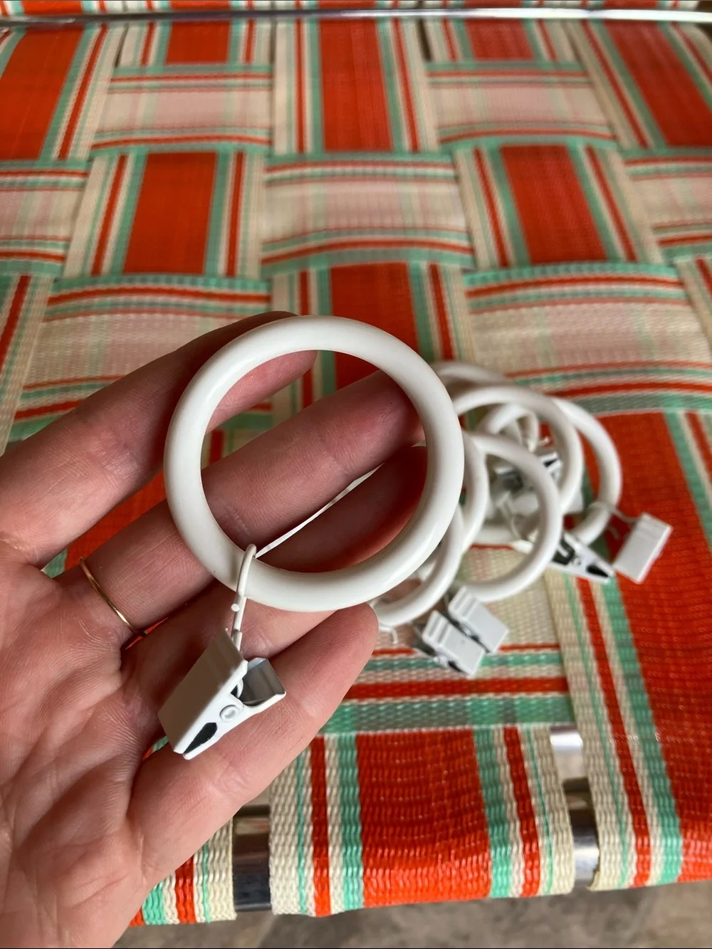 White Curtain Clips with Rings - Pack of 12